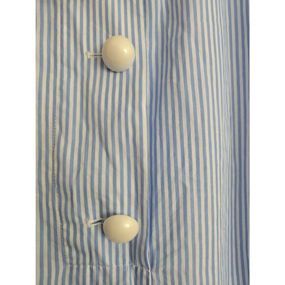Women's Sail to Sable Blue and White Striped Coastal Dress Collared Cotton Size - Picture 4 of 8